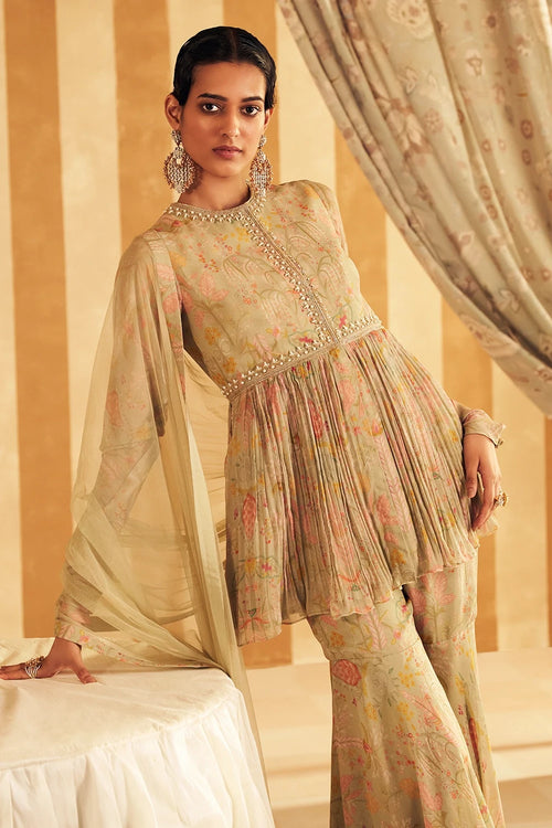 Nashit Mint Green Peplum Set