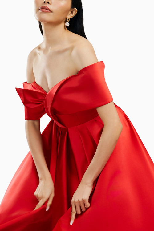 Amber Half Bow Shaped Bodice Dress