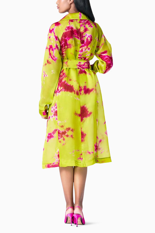 Chartreuse Seas Trench Coat