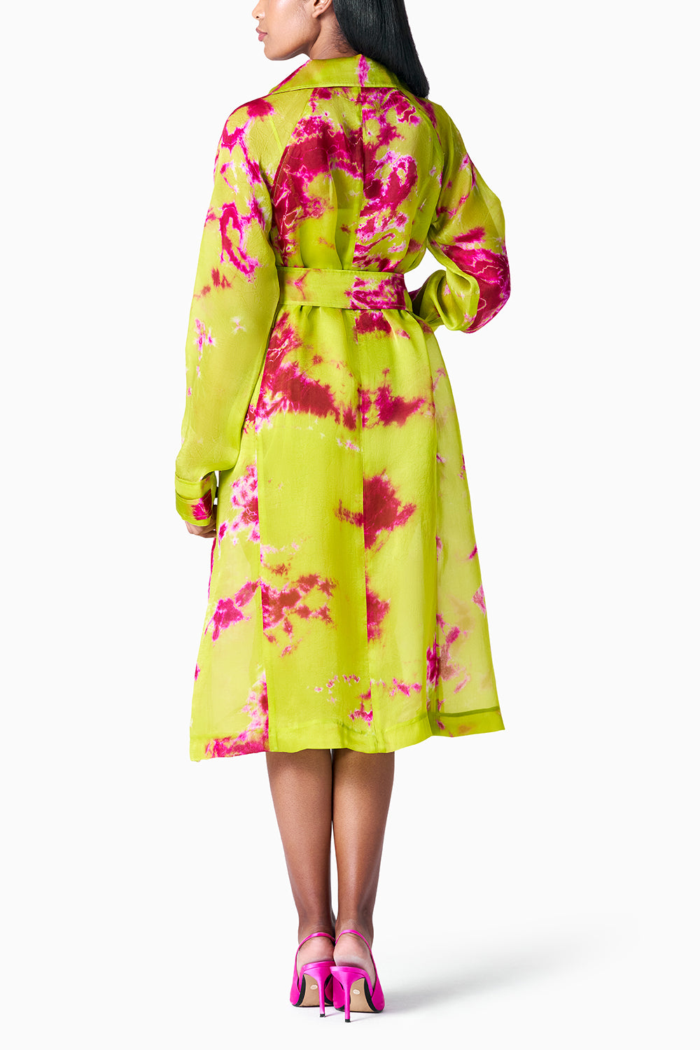 Chartreuse Seas Trench Coat