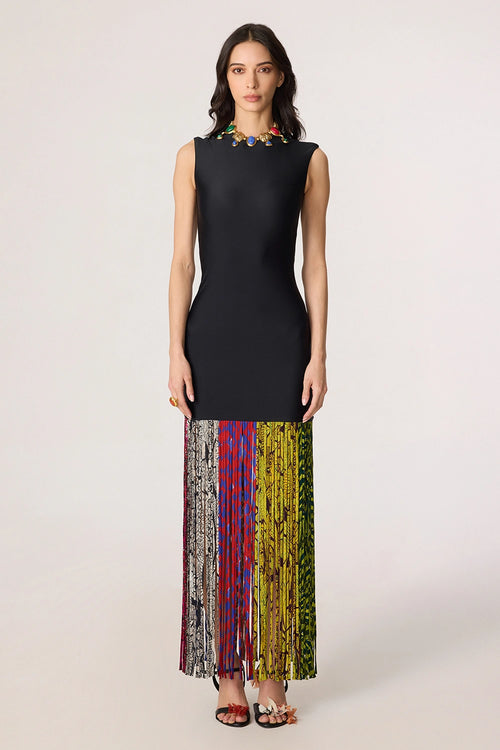 Black And Multi Zyra Dress