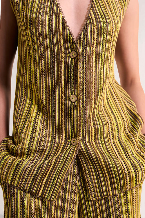 Scalloped Crochet Knit Waistcoat