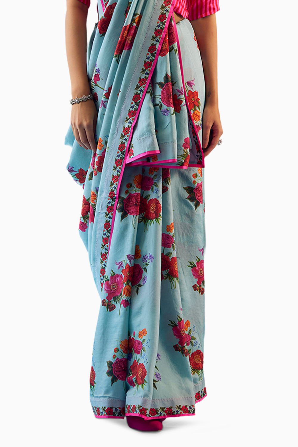 Eternal Love Ice Blue Saree