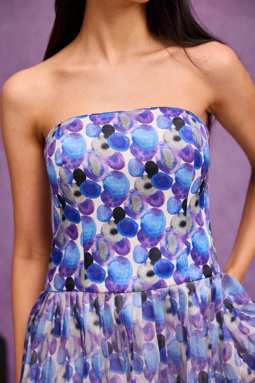 Blue Aquarelle Print Bustier