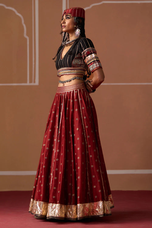 Kriti Blouse with Kesar Skirt and Niviya Dupatta