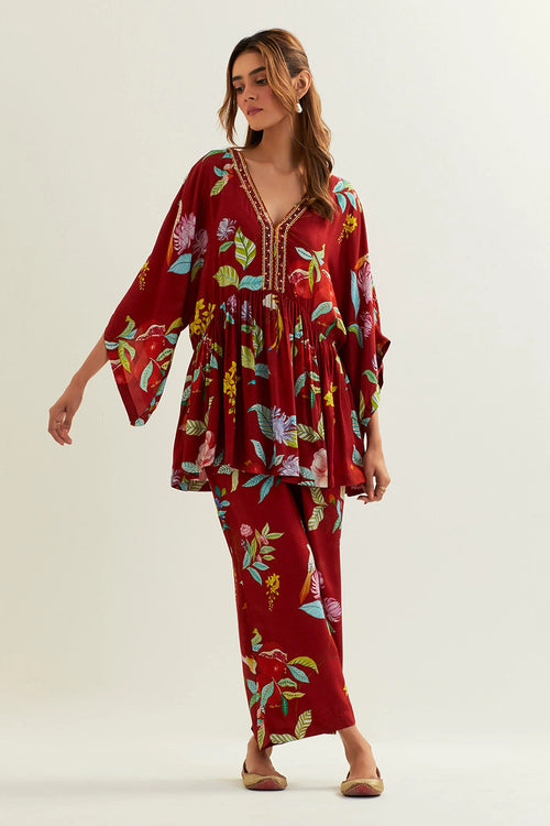 Maia Short Kaftan Top With Bottom