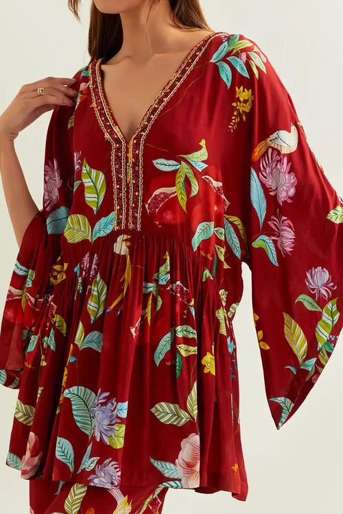 Maia Short Kaftan Top With Bottom