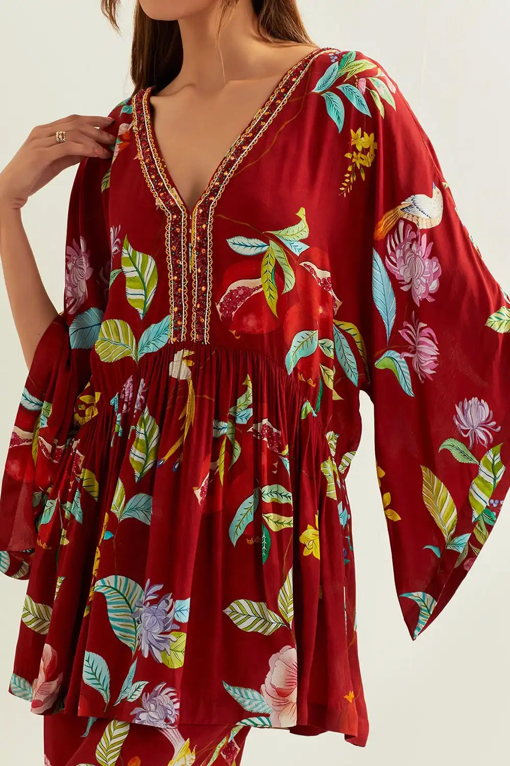 Maia Short Kaftan Top With Bottom