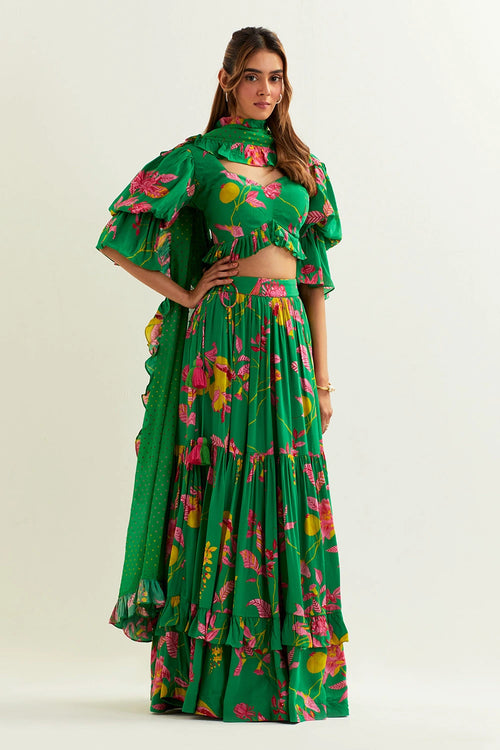 Anaira Flare Skirt With Blouse