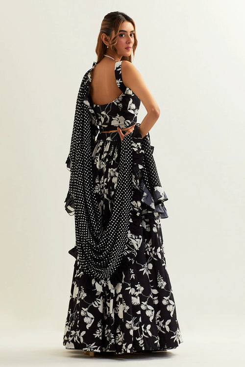 Mimosa High Waisted Skirt With Blouse And Dupatta