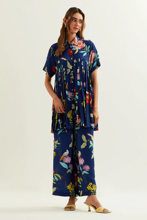 Keid Pleated Shirt With Pant Set