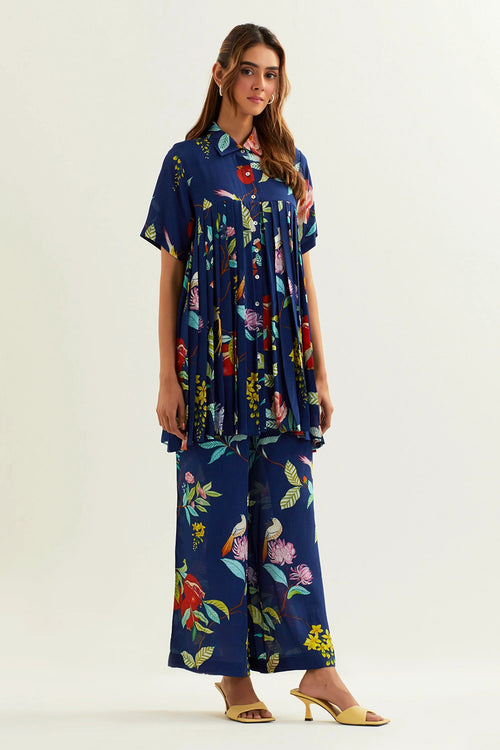 Keid Pleated Shirt With Pant Set