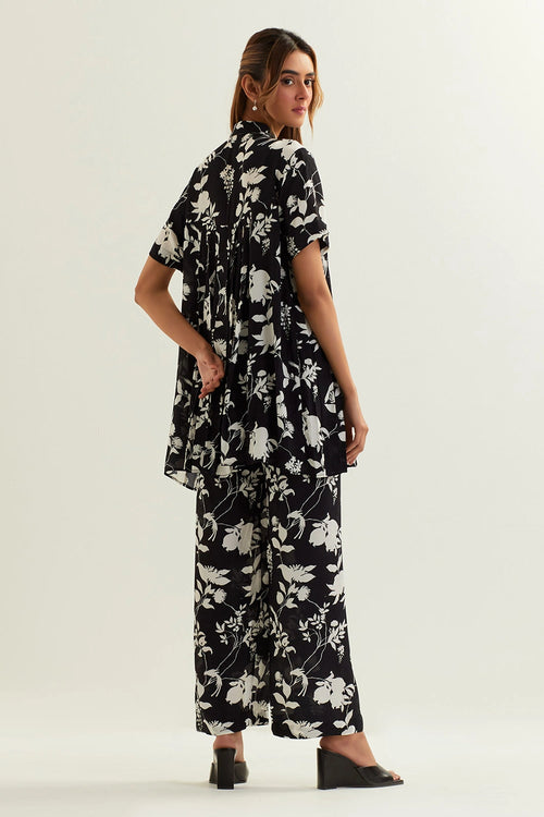 Buna Pleated Shirt And Pant Set