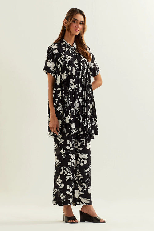 Buna Pleated Shirt And Pant Set