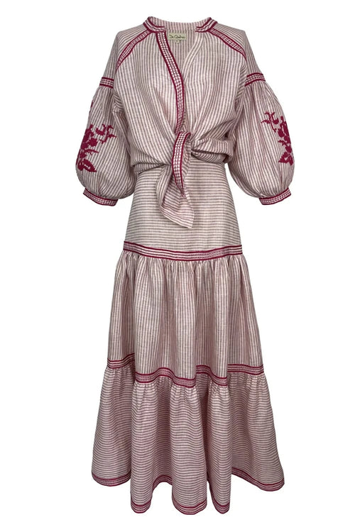 Pink Stripe Linen Set