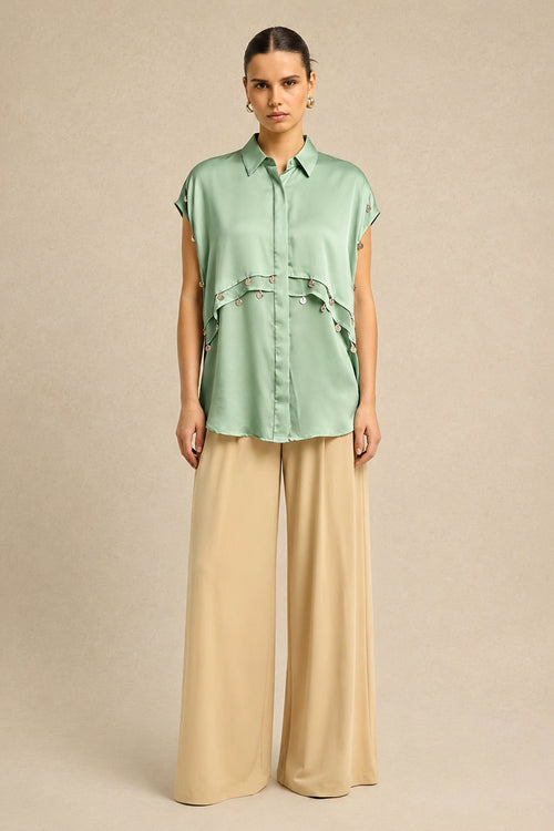 Ash Green Coin Flap Shirt