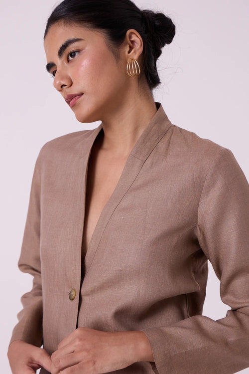 Darcy Brown Linen Jacket