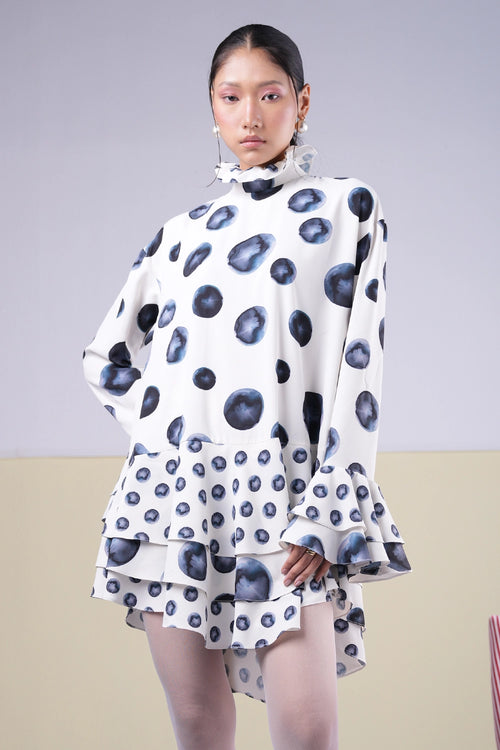 Luna Blue Polka Dot Dress
