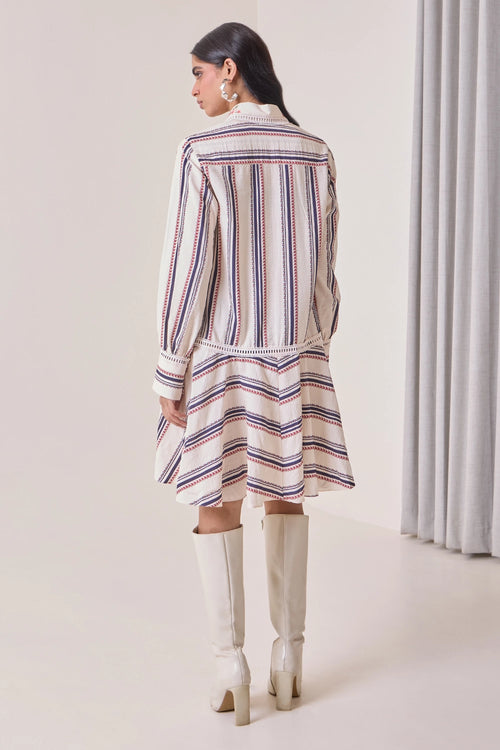 Creme Petal Shirt Dress
