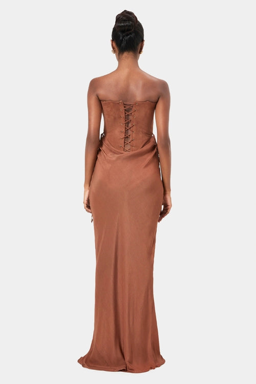 Sienna Suede Stretch Corset Set