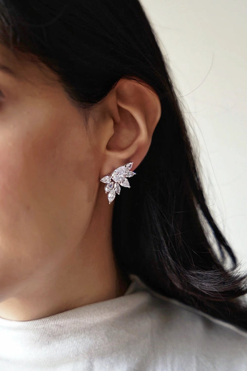 Camellia Mixed-Cut Diamond Studs