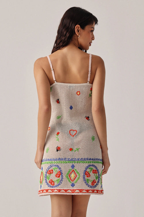 Ecru Isles Bardot Mini Dress