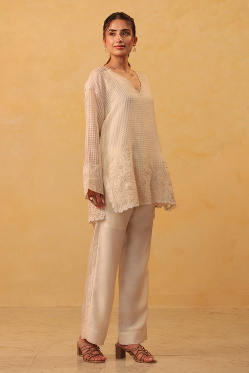 Vaayu Ivory Heavy Applique Co-ord Set