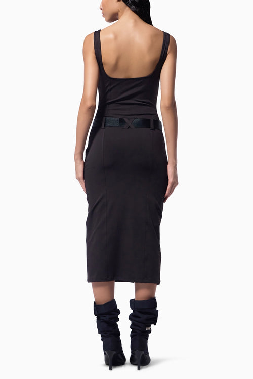 Athleisure Belted Jersey Dress