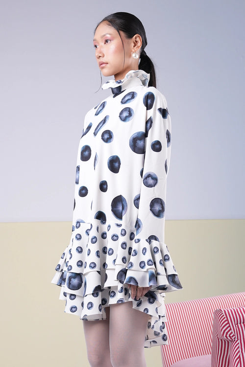 Luna Blue Polka Dot Dress