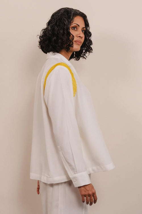 White Side Panel Shirt