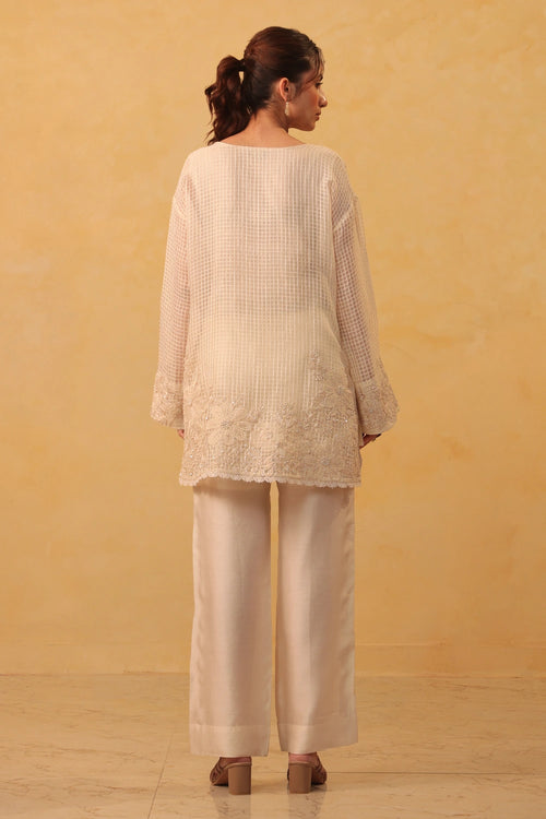 Vaayu Ivory Heavy Applique Co-ord Set