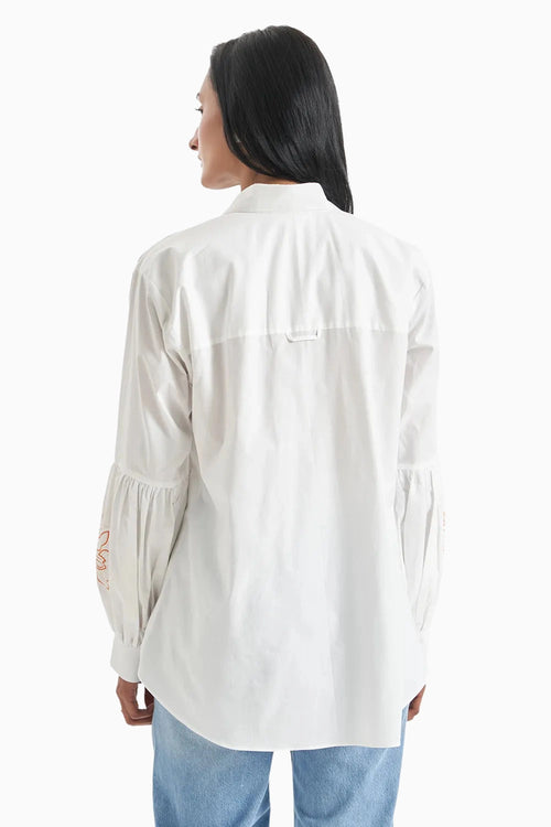 Orange Outline Floral Shirt