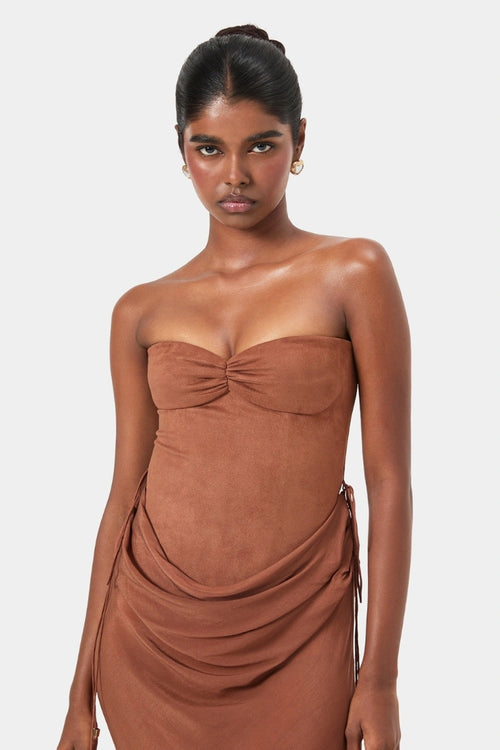 Sienna Suede Stretch Corset Top