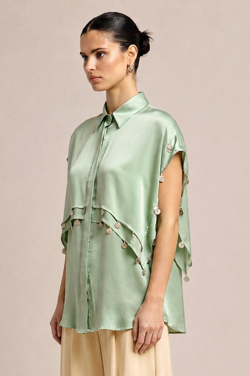 Ash Green Coin Flap Shirt