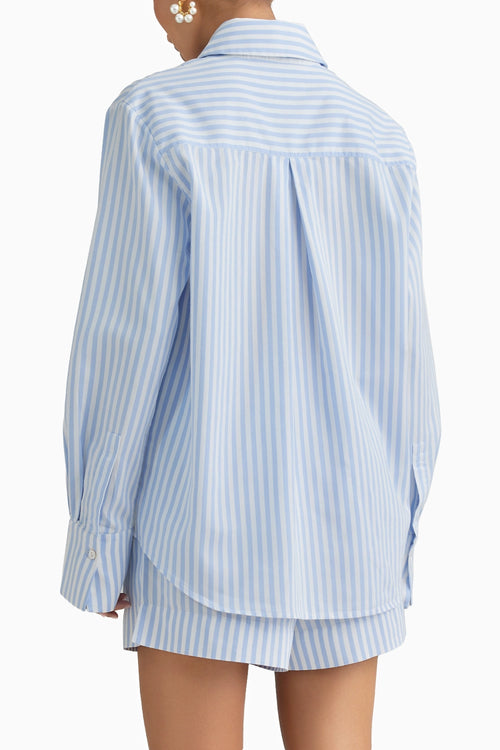 Blue Striped Oversized Shirt