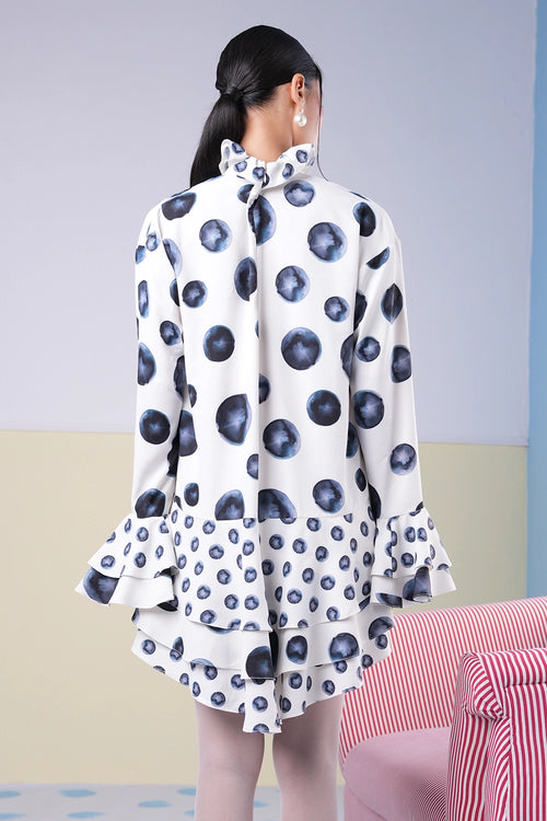 Luna Blue Polka Dot Dress