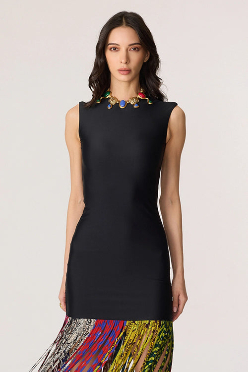 Black And Multi Zyra Dress