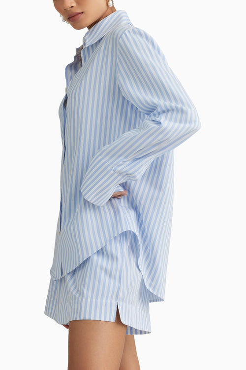 Blue Striped Oversized Shirt