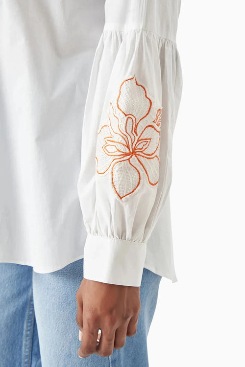 Orange Outline Floral Shirt