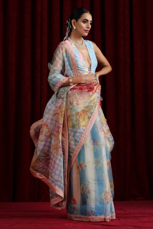 Rani Bloom Saree Set