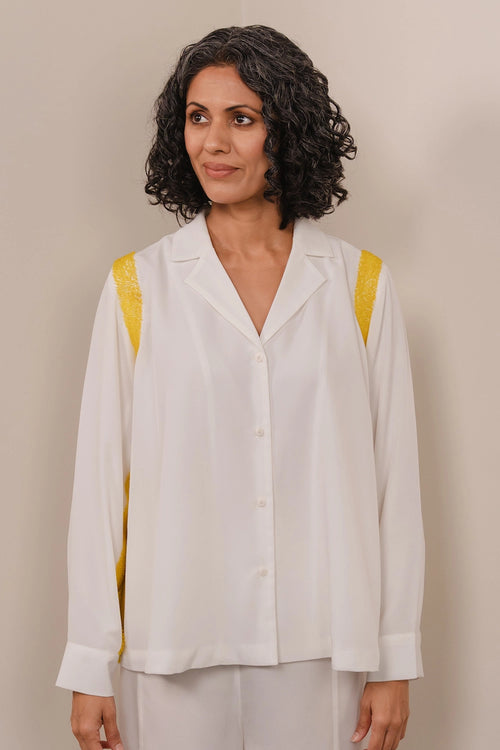 White Side Panel Shirt