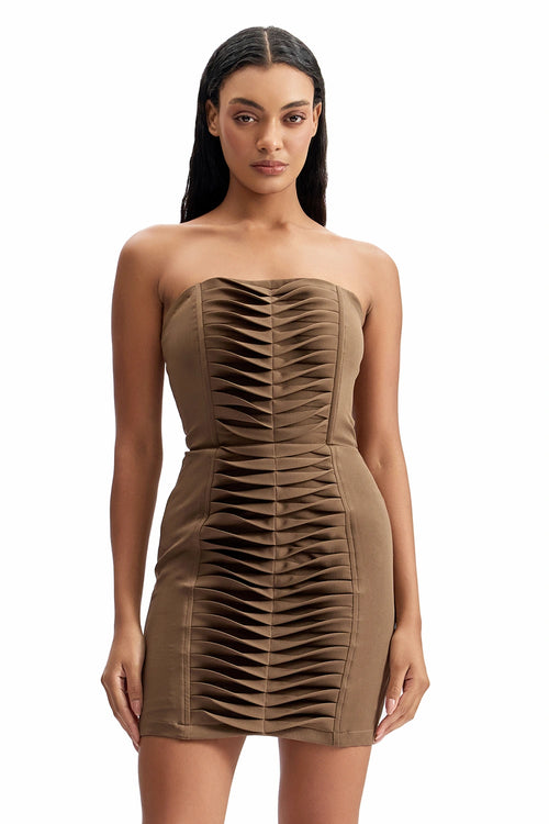 Contour Pleated Mini Dress