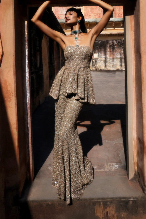 Selena Peplum With Sharara Set