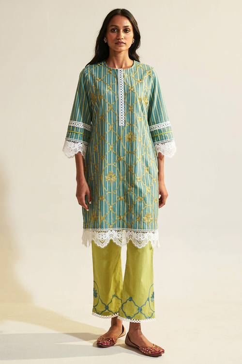 Green Panna Kurta Set