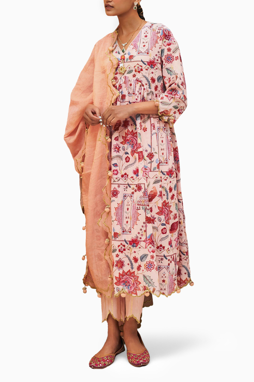 Ramya Pink Kalidar Set