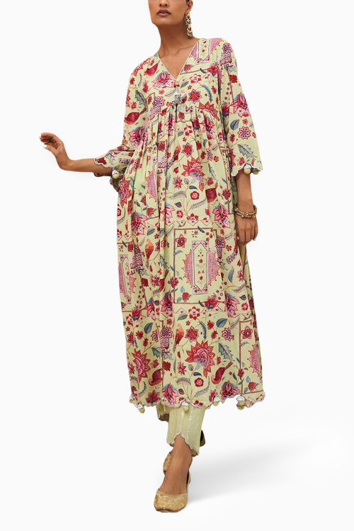 Ramya Mint Kalidar Set