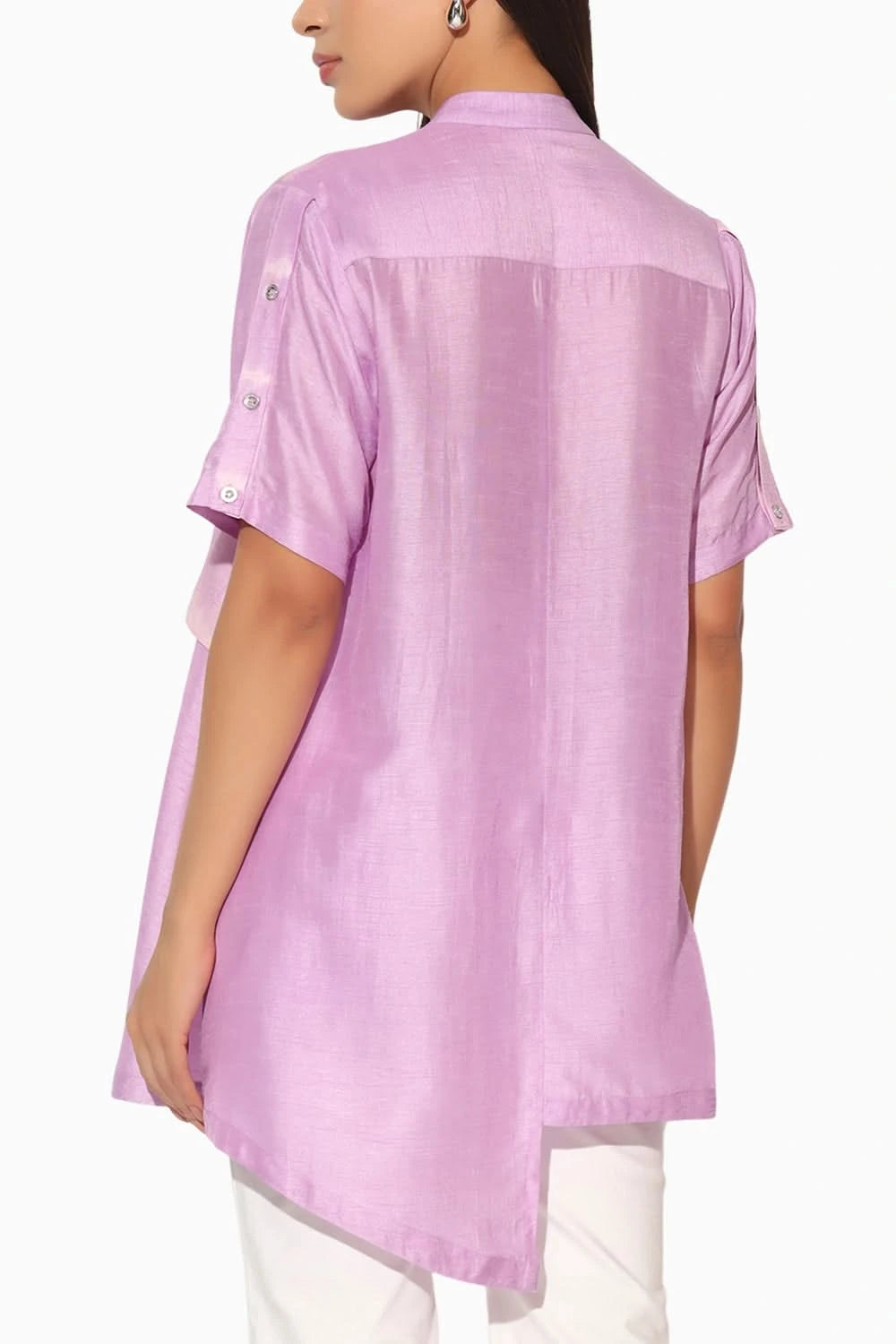 Zephyra Lavender Shibori Striped Shirt