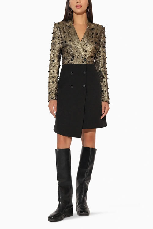 Veyora Gold Jacket Dress