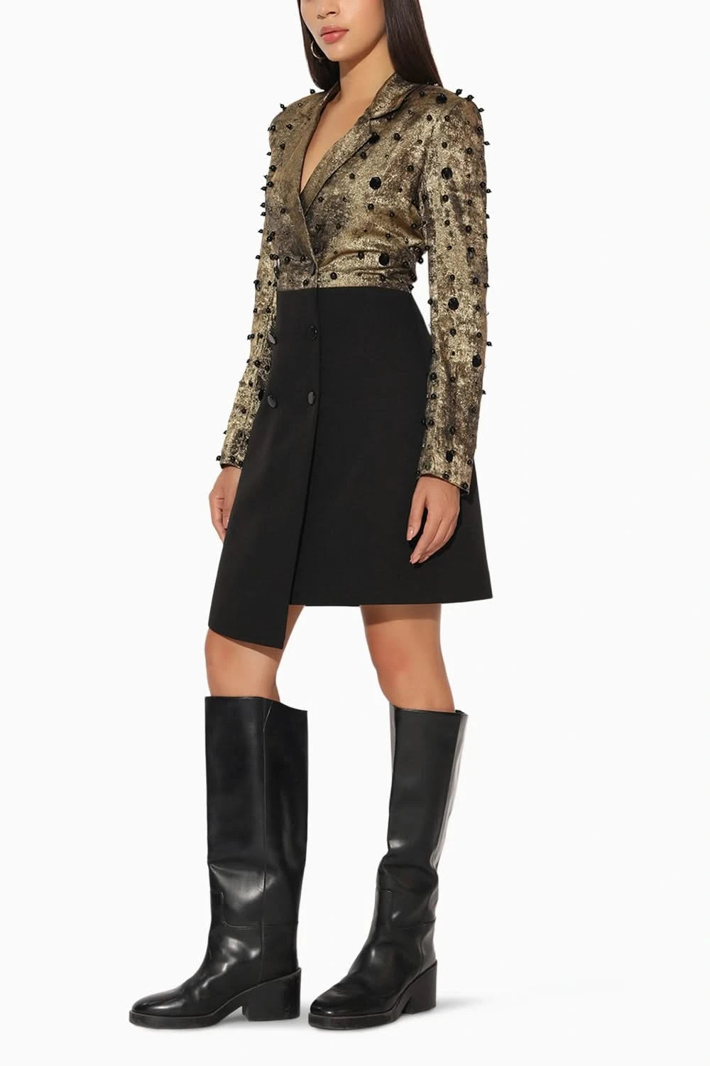 Veyora Gold Jacket Dress