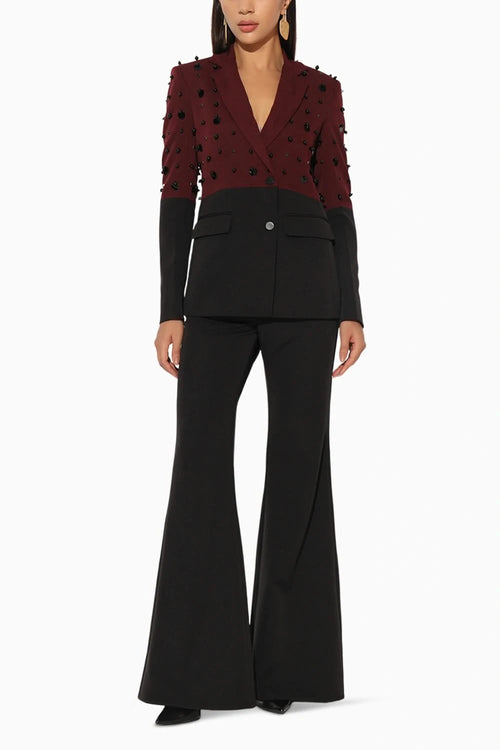 Stellix Maroon Pant Suit Set